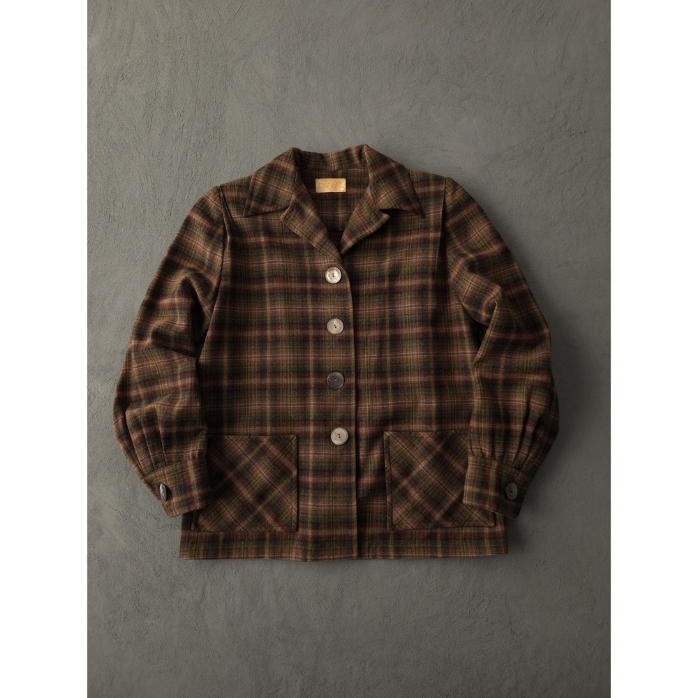 Vintage 1950s Pendleton Wool Plaid 49er Jacket Women's Rockabilly Classic L
